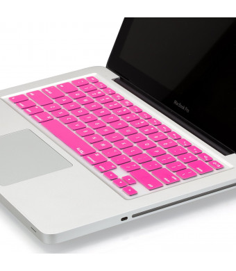 Kuzy - Neon PINK Keyboard Cover Silicone Skin for MacBook Pro 13" 15" 17" (with or w/out Retina Display) iMac and MacBook Air 13" - Neon Pink