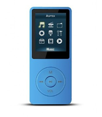 [2016 New UI] AGPtEK A02 8GB 70 Hours Playback MP3 Lossless Sound Music Player (Supports Up To 64GB), Blue