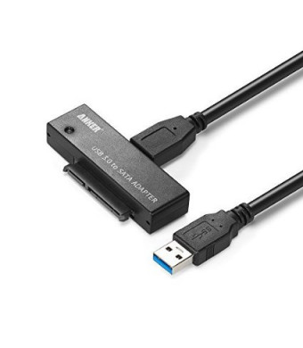 Anker USB 3.0 to SATA Adapter Converter Cable for 2.5-inch Hard Drives (HDD) and Solid State Drives (SSD), Supports UASP SATA I II III [Power Adapter Not Included]