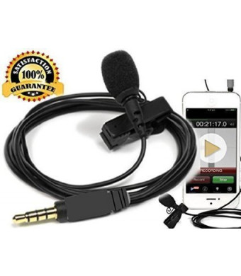 Intech IT Lavalier Mic Best Lavalier Clip on Microphone Condenser- Lapel Recording Mic For All iPhones Smartphones Androi
