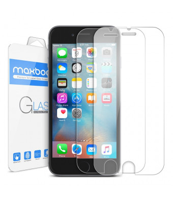 [2Pack] Maxboost iPhone 6S Plus Screen Protector [Tempered Glass 3D Touch Compatible] 0.2mm Ballistic Glass Protector Work with iPhone 6 Plus / 6S Plus and Protective Case - Clear