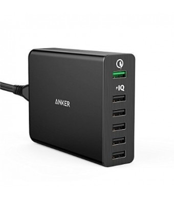 [Quick Charge 3.0] Anker 60W 6-Port USB Charger (Quick Charge 2.0 Compatible) PowerPort+ 6 with PowerIQ for iPhone, iPad, Galaxy, Nexus and More