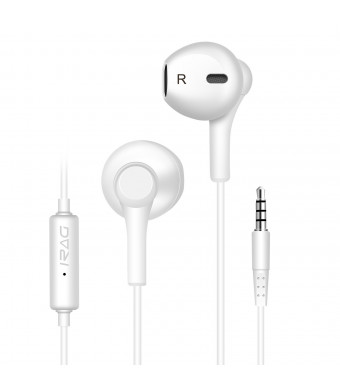 Earphone, iRAG RLab IG-592W In-Ear Earbuds with Microphone Stereo, Noise Isolating Headset for iPhone, iPad, iPod, Android, Windows, other smartphones and tablets