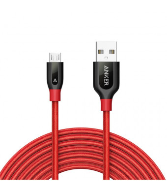 Anker PowerLine+ Micro USB (10ft) The Premium Durable Cable [Double Braided Nylon] for Samsung, Nexus, LG, Motorola, Android Smartphones and More