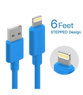 Apple Cord, Cambond Certified 8 Pin Cable Lightning Data Sync Stepped Apple Cable for iPhone 7 / 7 Plus / 6 6 Plus 6s 6s Plus, iPad Air, iPad mini, iPad, iPod ( Blue 6ft )
