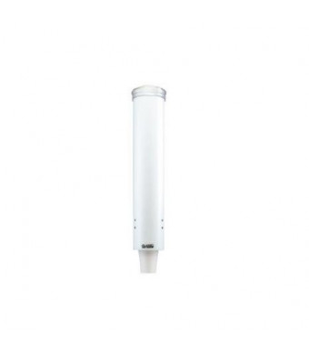 San Jamar C3165 Medium Pull Type Water Cup Dispenser, Fits 4oz to 10oz Cone and Flat Cup Size, 2-1/4" to 3-1/4" Rim, 16" Tube Length, White