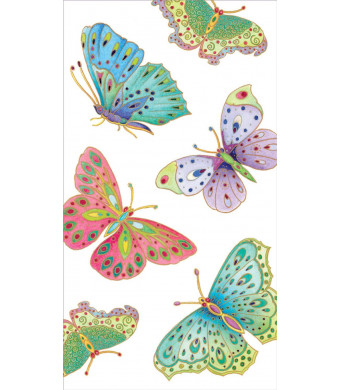 Entertaining with Caspari Jeweled Butterflies Paper Guest Towels, Ivory, Pack of 15