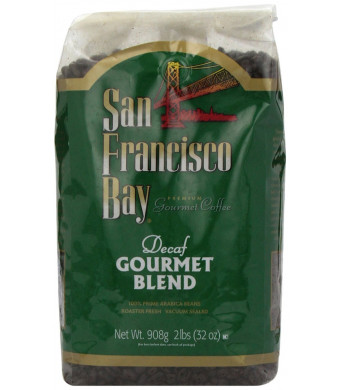 San Francisco Bay Coffee Whole Bean, Decaf Gourmet Blend Coffee, 32 Ounce