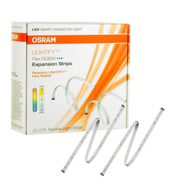 SYLVANIA LIGHTIFY by Osram - Smart Home LED Flex Strip RGBW Expansion Kit - Connected - Color Adjustable - Warm White to Daylight 2700K - 6500K - RGBW Color Changing - (2 -2ft strips, 4ft total)