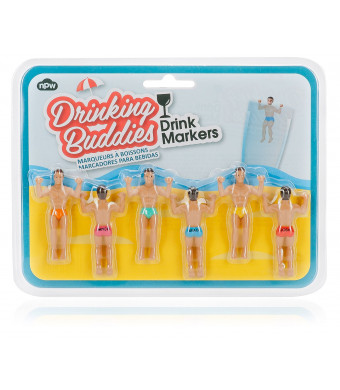 NPW Drinking Buddies Drink Markers, 6 Pack, Assorted Colors