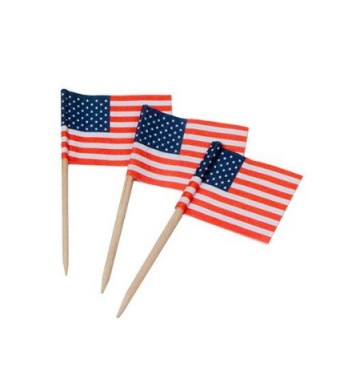 Royal 100 Count American Flag Picks, Multicolored