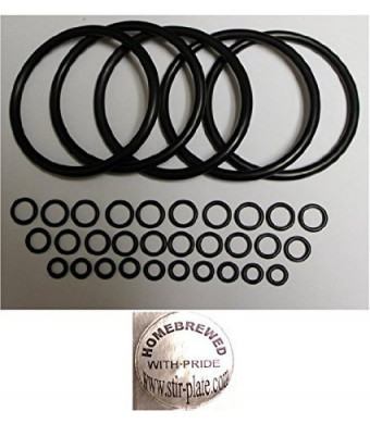Stir-Plate Universal Kegco type O-Ring Five Gasket Sets for Cornelius Home Brew Keg and Homebrewed With Pride