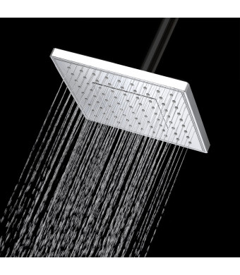 AKDY 8" Square Rainfall Style Bathroom ABS Adjustable Ultra Thin Shower Head