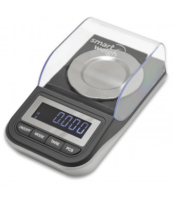 Smart Weigh Premium High Precision Digital Milligram Scale with Case, Tweezers, Calibration Weights and Three Weighing Pans, 50 x 0.001g
