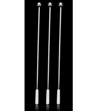 Purefold 7.4 Inches Small Rectangular Paddles Stainless Steel Swizzle Stick Cocktail Picks Coffee Stirrers 