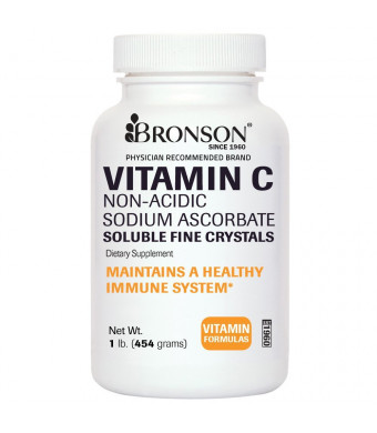 Bronson Vitamins Bronson Labs: Vitamin C Crystals 1000 mg (Non-Acidic Sodium Ascorbate) 1 Lb. (16 Oz, 454 grams) Vi