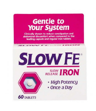 Slow Fe, High Potency Iron 45 mg, Slow Release - 60 Tablets