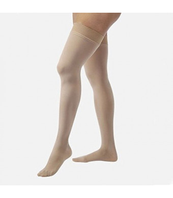 Jobst Relief 15-20 mmHg Closed Toe Thigh High Support Sock with Silicone Top Band Size: Medium, Color: B