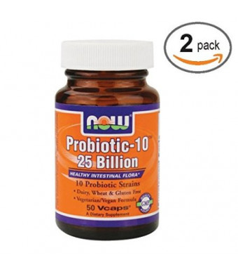 Now Foods Probiotic-10 25 Billion - 50 Vcaps 2 Pack