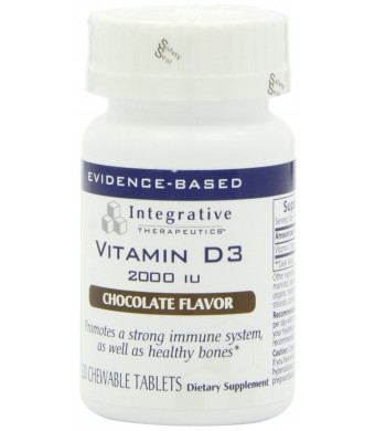 Integrative Therapeutics, Inc. Vitamin D3, 2000 IU, Chewable, Chocolate Flavor, 120-Count