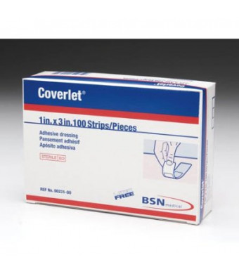 Jobst Box Of 100 Coverlet Fabric Adhesive Bandages - Box Of 100, 1" x 3", Strips