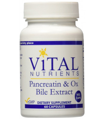 Vital Nutrients Pancreatin and Ox Bile Extract, 60 Count