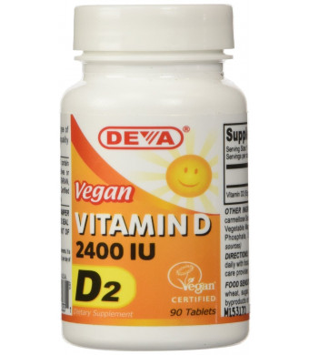 Deva Vegan Vitamins Vegan Vitamin D 2400 IU, 90-Count