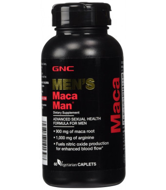 GNC Maca Man 60 Vegetarian Capsules 900mg of mac root ,1,000mg of arginine