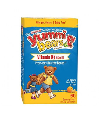 Yummi Bears Vitamin D3 Supplement for Kids, 60 Gummy Bears