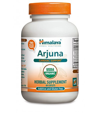 Himalaya Organic Arjuna 60 Caplets for Cholesterol, Blood Pressure and Healthy Heart Function Support 700mg