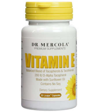 Dr. Mercola Vitamin E - Balanced Blend Of Tocopherols And Tocotrienols - Made With Sunflower Oil -