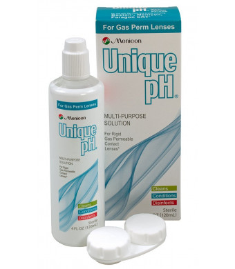 Menicon Unique pH Multi-Purpose Solution + RGP Lens Case, ONE 4 fl oz (120ml) bottle