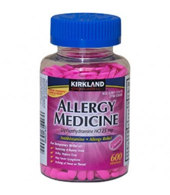 Kirkland Signature Diphenhydramine HCI 25 Mg - Kirkland Brand - Allergy Medicine and AntihistamineCompare to Active I