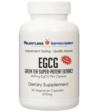 Relentless Improvement EGCG Green Tea Super Potent Extract | Unique 409mg EgCG per capsule | Polyphenols standardized to 