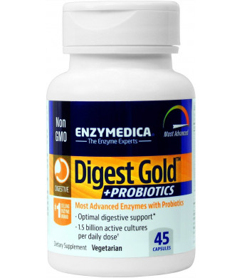 Enzymedica - Digest Gold + Probiotics, Advanced Digestive Enzymes + Probiotics for Essential Digest Care, 45 Capsules (FFP)