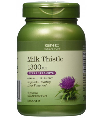 GNC Herbal Plus Milk Thistle 1300 MG 60 Caplets