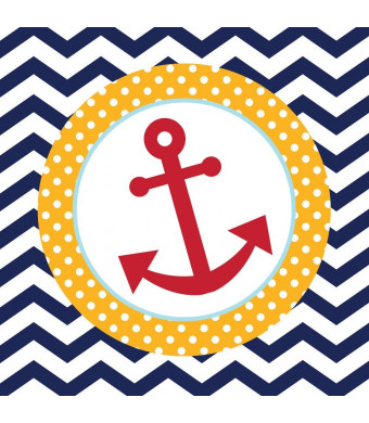 Creative Converting 18 Count Ahoy Matey Anchor Paper Luncheon Napkins
