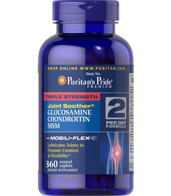 Puritan's Pride Triple Strength Glucosamine, Chondroitin and MSM Joint Soother-360 Caplets
