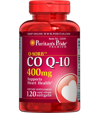 Puritan's Pride Q-Sorb CO Q-10 400 mg-120 Softgels