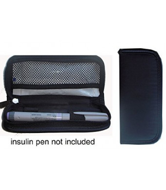 Chill Pack Diabetic Insulin Pen/Syringes Cooler Pocket Case- 2 X Ice Packs Included (Black)