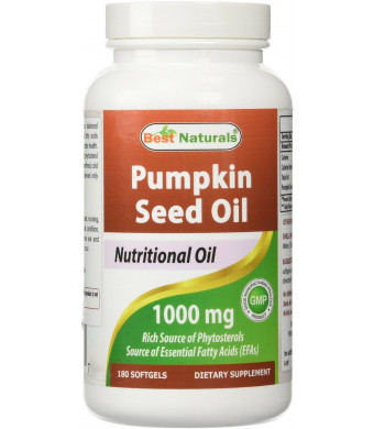 Pumpkin Seed Oil 1000 mg 180 Softgels by Best Naturals - Source of Essential Fatty Acids