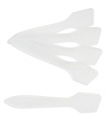 G2PLUS 100 PCS Disposable Makeup Frosted Tip Spatula Cosmetic Mask Spatula for Mixing and Sampling, 3.2'' Facial Mask Stick (White)