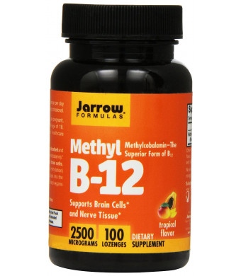 Jarrow Formulas Methyl B-12,Supports Brain Cells and Nerve Tissue, 2500 mcg, 100 Lozenges
