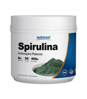 Nutricost Spirulina Powder 400 Grams - Pure Spirulina Powder; 8000mg Per Serving; 50 Servings - High Quality Spirulina