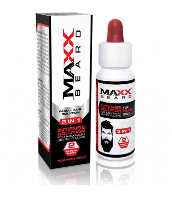 Maxx Beard - #1 Facial Hair Solution, Natural Solution for Maximum Beard Volume-2 Month Supply- 100 % Satisfaction Guaranteed