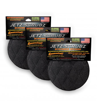 Harold Import Company Jetz-Scrubz Scrubber Sponge, Round, Set of 3