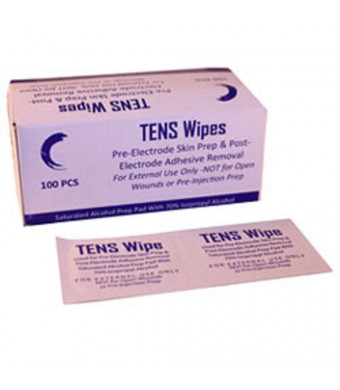 Fid-Med TENS Skin Prep Wipes-Box of 100 Pre-Electrode Skin Prep and Post Electrode Adhesive Removal For Ex