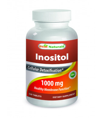 Inositol 1000 mg 120 Tablets by Best Naturals - Manufactured in a USA Based GMP Certified and FDA 