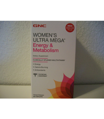 GNC Women's Ultra Mega Energy and Metabolism 90 Caplets - New Formula