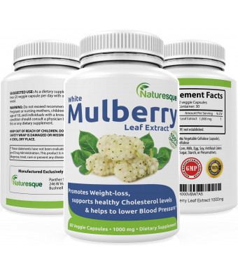 Naturesque White Mulberry Leaf Extract | 1000mg | Low Blood Sugar | Rich in Antioxidants and Fiber Helps in W
